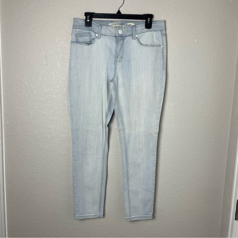 Seven7 Light Blue Skinny Jeans Low Rise Size 10